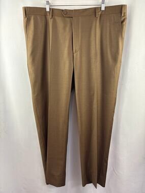 Men’s Santorelli Size 44 Coffee Brown Pleated Dress Pants